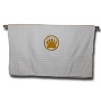 Bath Towel - Gold Monogram White