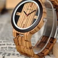 Bobobird Men's Wooden Watch Ebony Wood