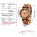 BOBO BIRD Men's Zebra Wood  Quartz Date wristwatch With Week Display