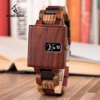 Fashion Casual Square Wooden Quartz Unique Dial Wood Men’s Watch