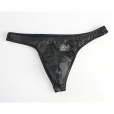 Faux Leather Brave person G-string Black