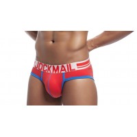 Jockmail Briefs - Red and Sky Blue with White Band