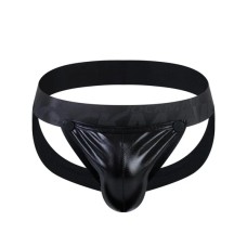 Jockmail Detachable Iridescent Pouch Jockstrap - Black