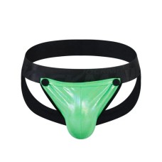 Jockmail Detachable Iridescent Pouch Jockstrap - Green