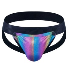 Jockmail Detachable Iridescent Pouch Jockstrap - Rainbow