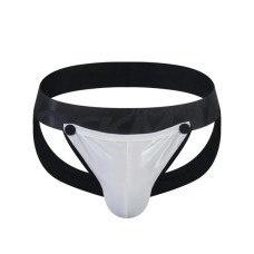 Jockmail Detachable Iridescent Pouch Jockstrap - White