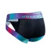 Jockmail Neon Retro Side Cut Brief - Black