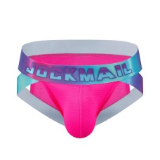 Jockmail Neon Retro Side Cut Brief - Rose Red