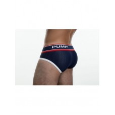 Pump Hollow Mesh Briefs Navy and Red