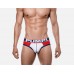 Pump Hollow Mesh Briefs White and Red