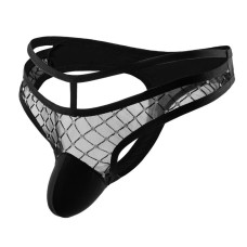 Black see through G-string Black and Silver