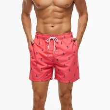 Men's Brazilian Swimshort Striped Pink Anchor