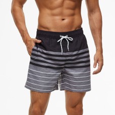 Men's Brazilian Swimshort Striped Black/Grey