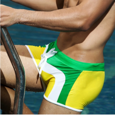 Green Yellow and White Boxer trunks