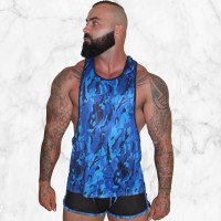 Toolbox Blue And Black Tank Camo Tank Top